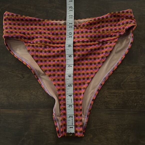 NWT Cotton on body high waisted cheeky bikini bottom retro texture violet cross - Picture 7 of 7